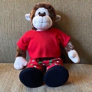 Build A Bear Brown Monkey Plush Retired Chimp Ape w/Boxer Shorts/Red Top&Shoes